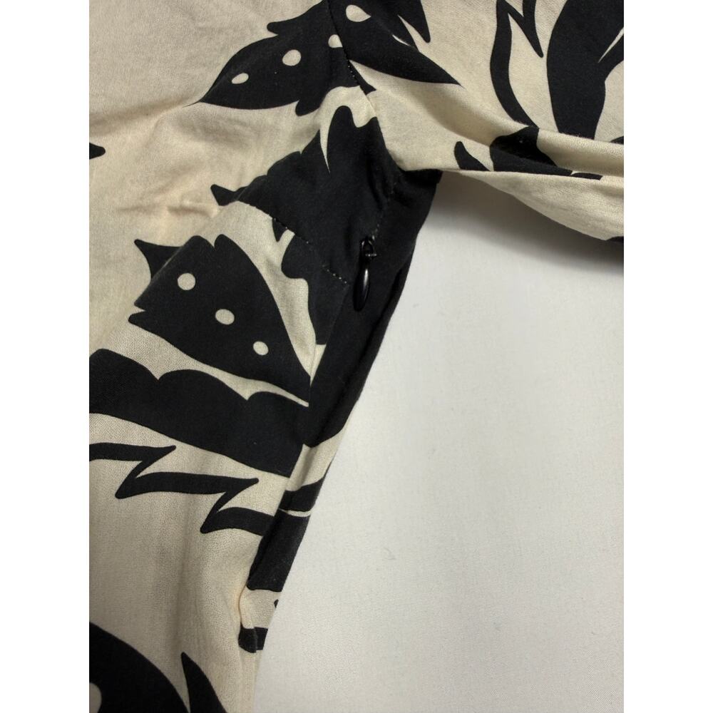Zara Black Ecru Printed Belted Maxi Dress Ruffle Hem Size XS - Picture 10 of 16